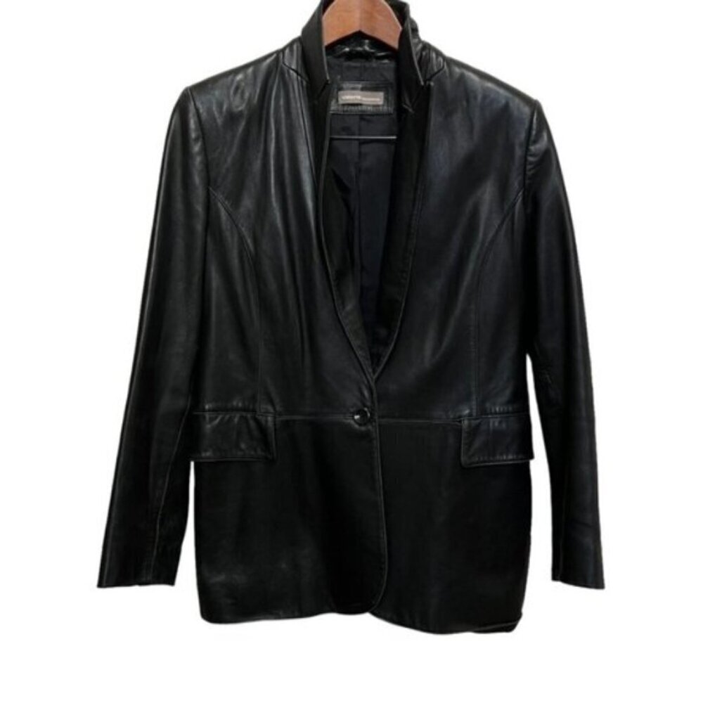 Vintage Valerie Separates Black Leather Coat Size Medium